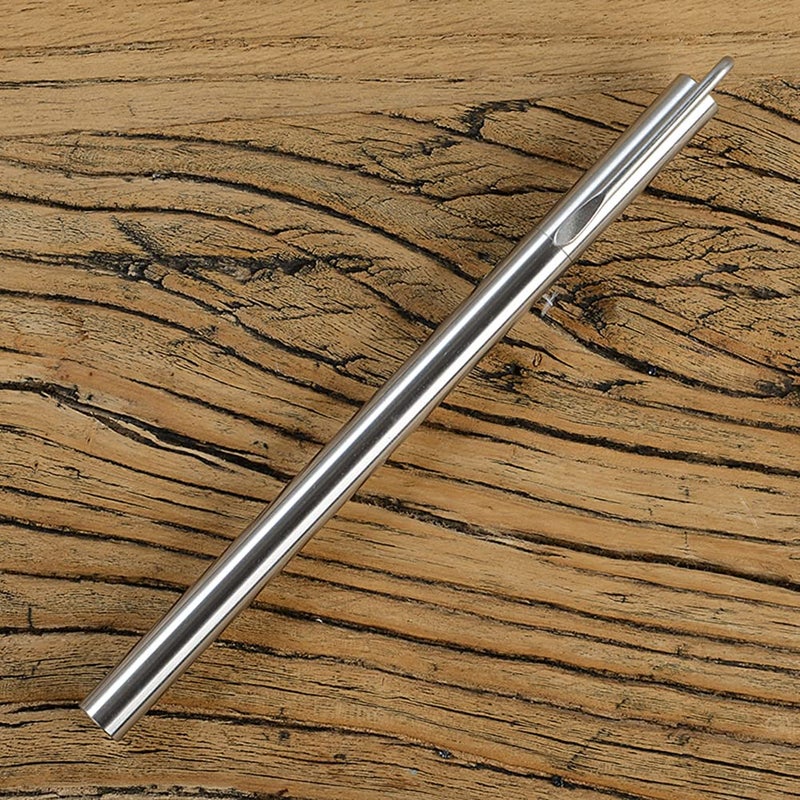 EKLOEN Ballpoint Stainless Steel Silver Pen, Fine Point, Black Ink, One Pack - Image 1